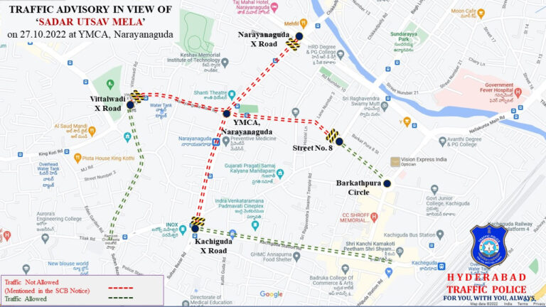 Traffic restrictions in Narayanguda