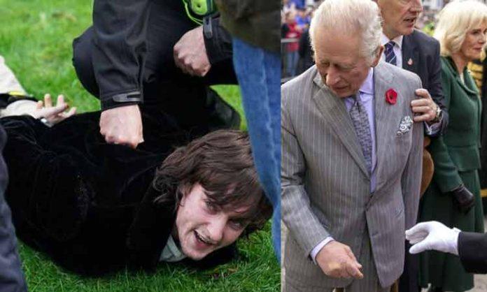 Boy throws egg at Britain King Charles