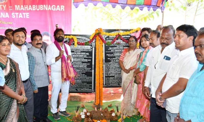 Minister srinivas goud Bhumi Puja in development works