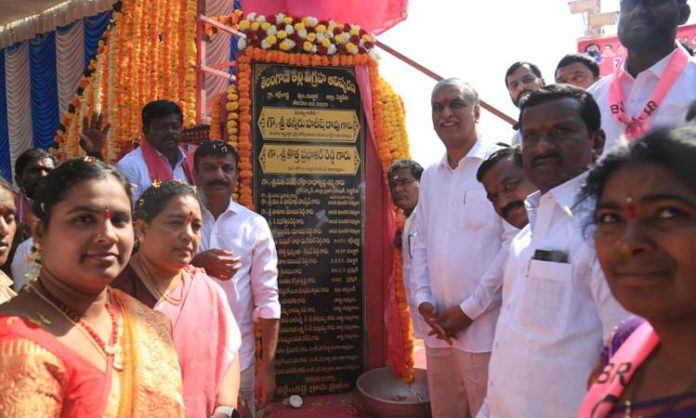 Minister harish rao Inarugrates Telangana Talli Statue