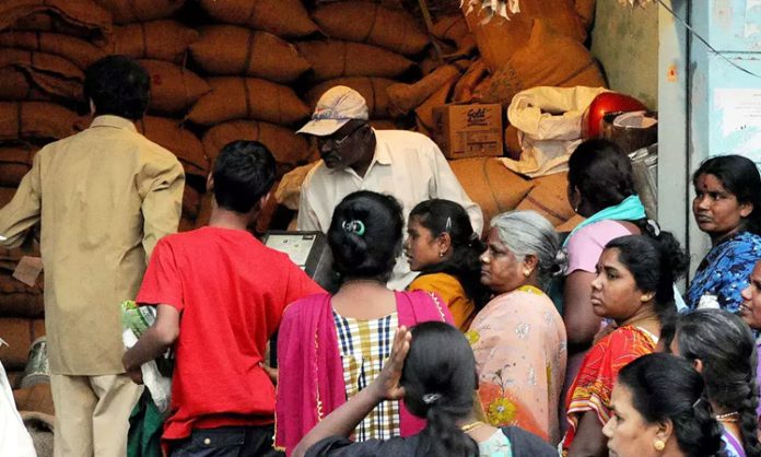 Snacks distribution to Ration card holders in AP