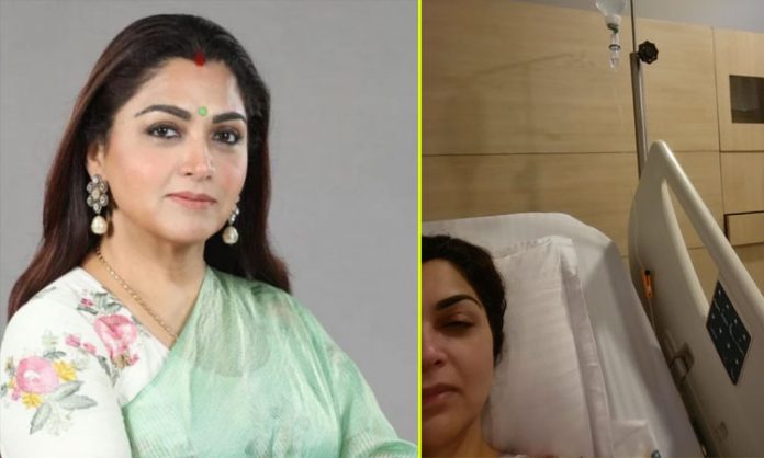 Actress Kushboo Admitted in Hospital