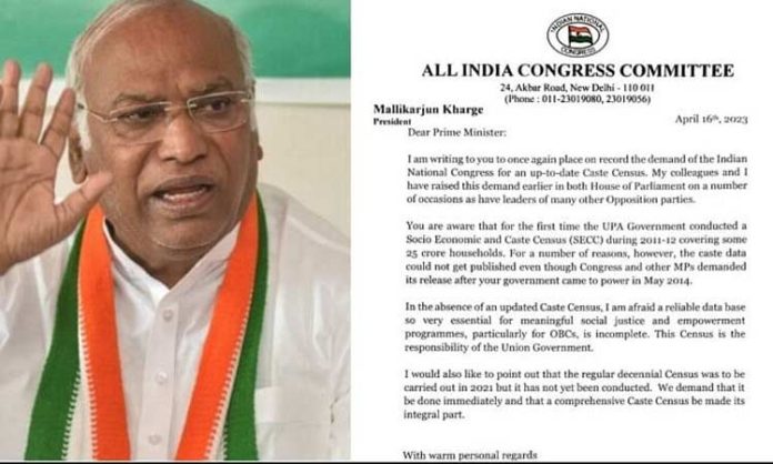 Kharge writes to PM on caste census