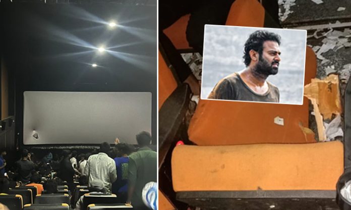 Prabhas fans who tore the theater screen