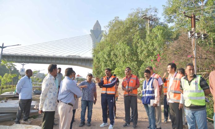 Commissioner Ronald rose visited Durgam Lake Cable Bridge