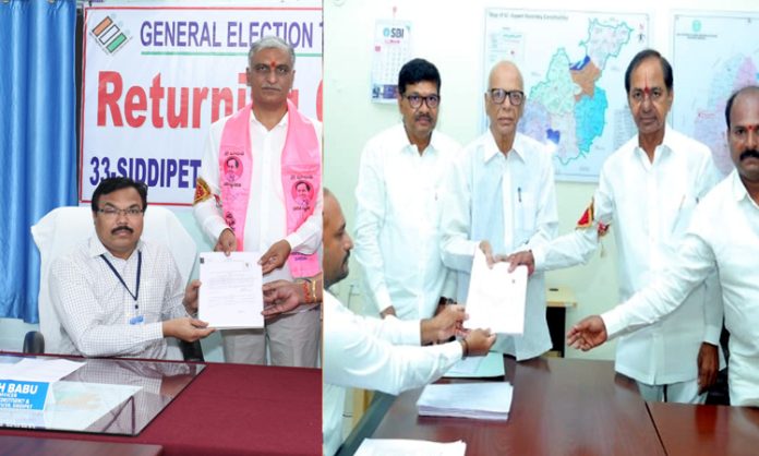 KCR Files Nomination at Gajwel