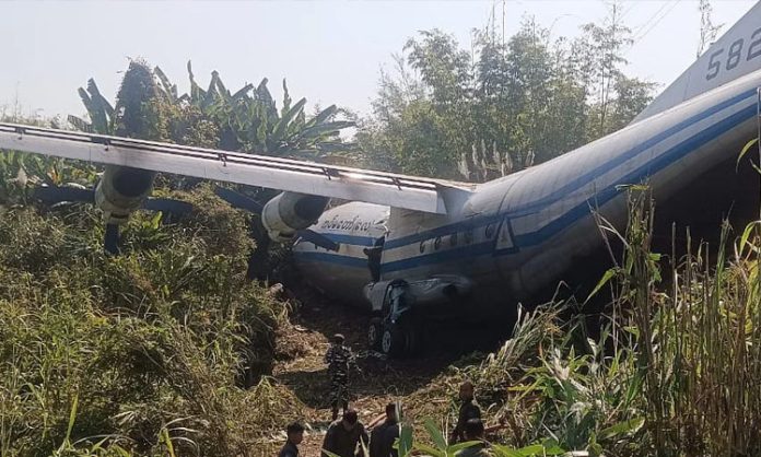 Myanmar plane crashed at Mizoram airport