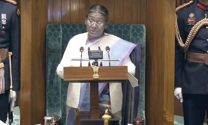 President Droupadi Murmu addresses in Parliament