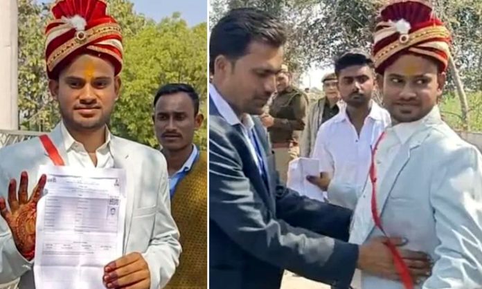 UP Groom attend Police Constable Exam