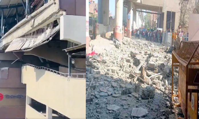 Delhi Metro Station Side Wall Collapses