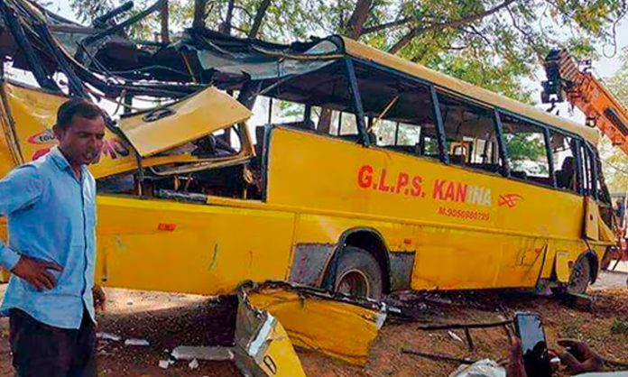 School bus overturned in Haryana