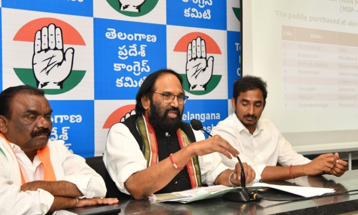 Uttam Kumar Reddy press meet on Paddy Procurement