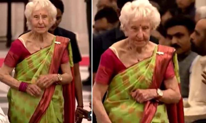 100 year-old French Yoga teacher Charlotte Chopin conferred with Padma Shri