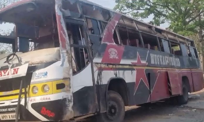 Private bus overturns in Nirmal