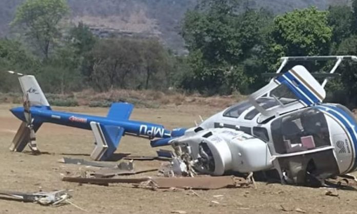 Two pilots injured in helicopter crash