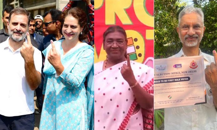 Celebrities voted in Lok Sabha elections