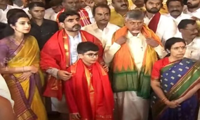 CM Chandrababu's family visit Tirumala