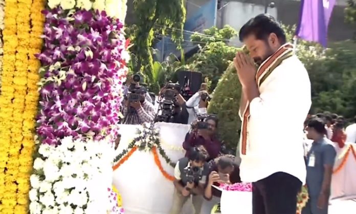 CM Revanth pays tribute to Martyrs at Gun Park