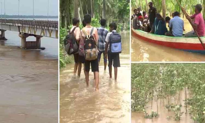 Flood water in Konaseema