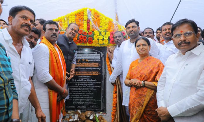 Foundation stone laying for Ranga Reddy Guda to Rajapur road works