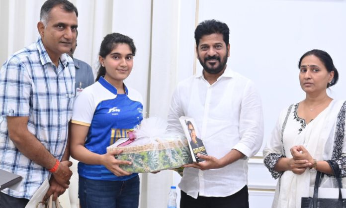 Shooter Isha Singh met CM Revanth Reddy