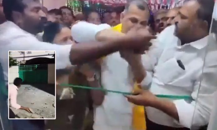 TDP leaders beat for Anna canteen ribbon cutting