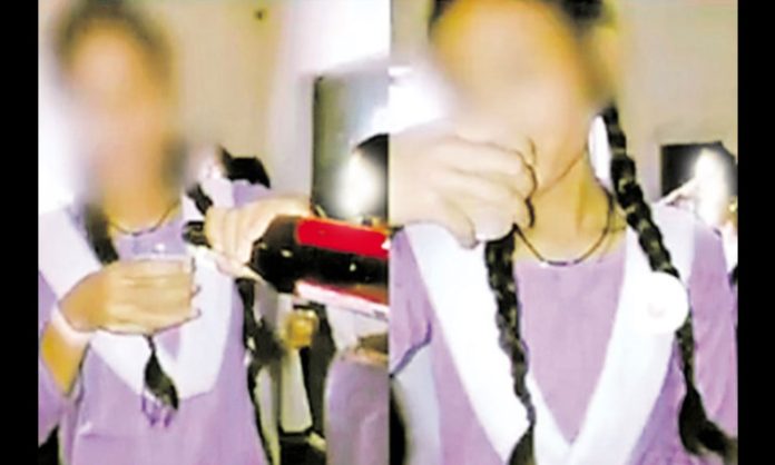 Female students drank beer in government school