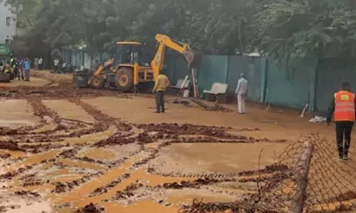 Demolition of illegal constructions in Kavuri Hills