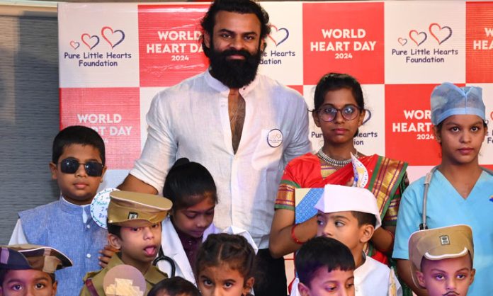 Supreme Hero sai dharam tej help heart disease children