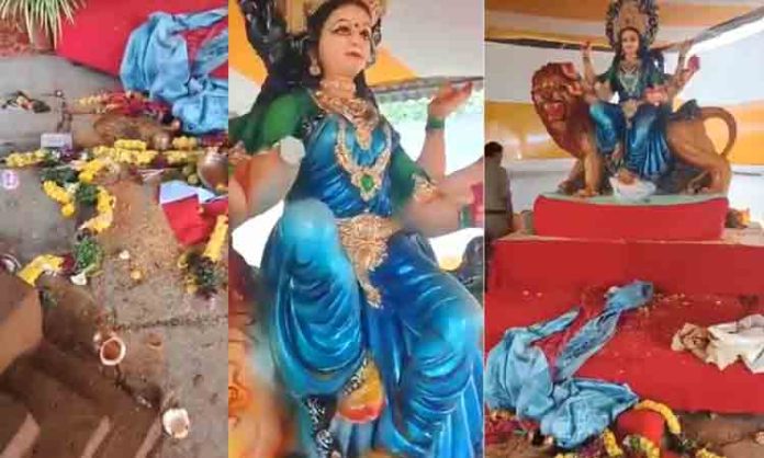 Durga Idol damaged