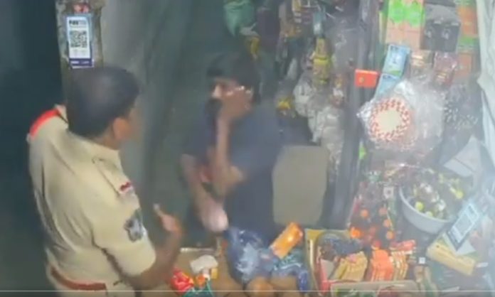 CI Indrasena Reddy beat shopkeeper