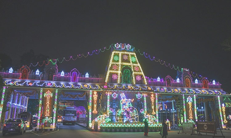 Electric lights in tirumala