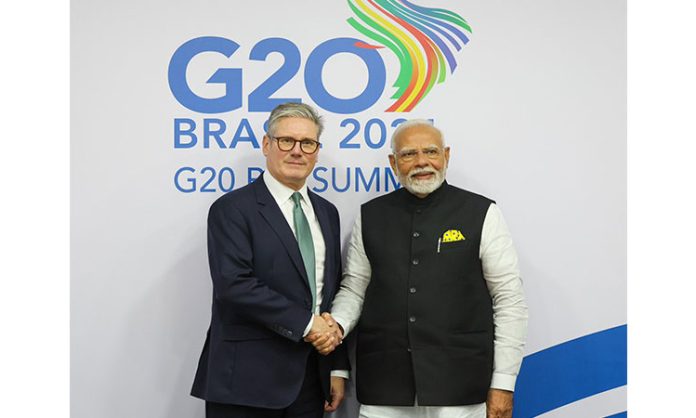 PM modi meets british pm starmer