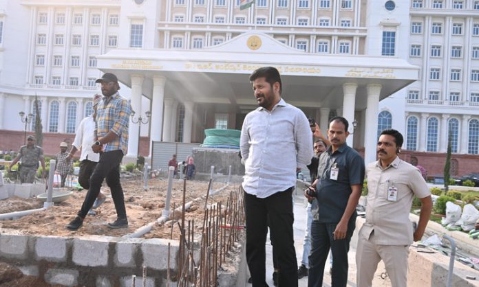 CM Revanth Reddy inspected Telangana thalli statue