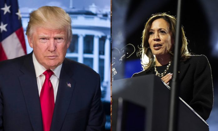 competition between Trump and Harris in America elections