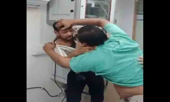 Fight in bank