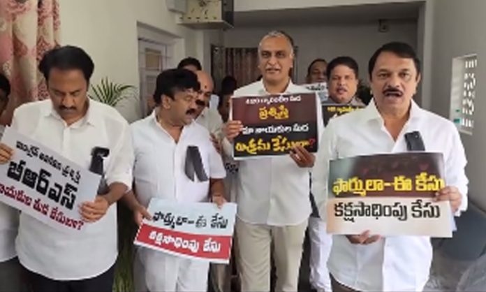 BRS MLAs strike in Telangana Assembly