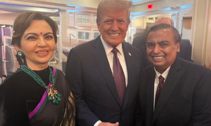 Mukesh Ambani couple meeting with Trump