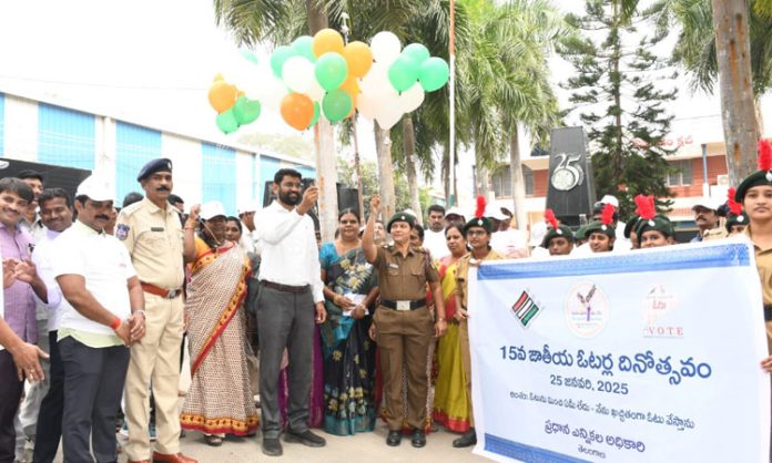 National Voter's Day Rally at Kothagudem