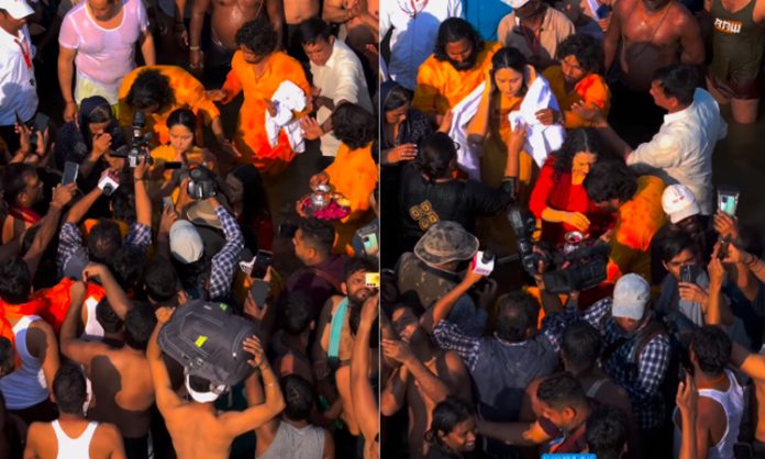 Katrina Kaif Gets Mobbed While Taking Holy Dip In Triveni Sangam