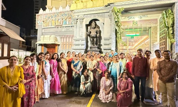 Telangana Cultural Society members visit Shivalayam