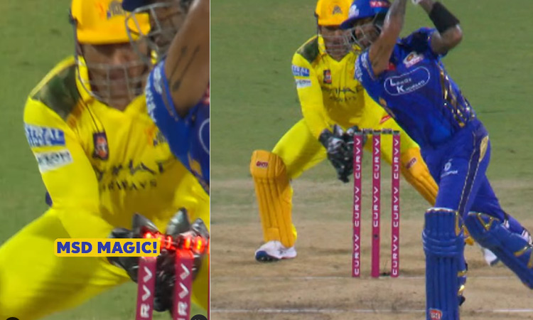 Dhoni stumping in CSK vs MI