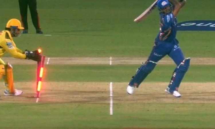 Dhoni stumping in CSK vs MI